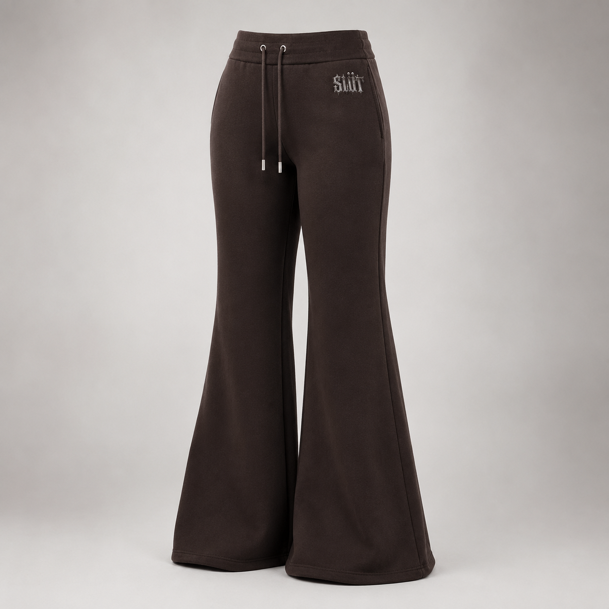 Espresso Waffle-Knit Flare Sweatpants alternate view
