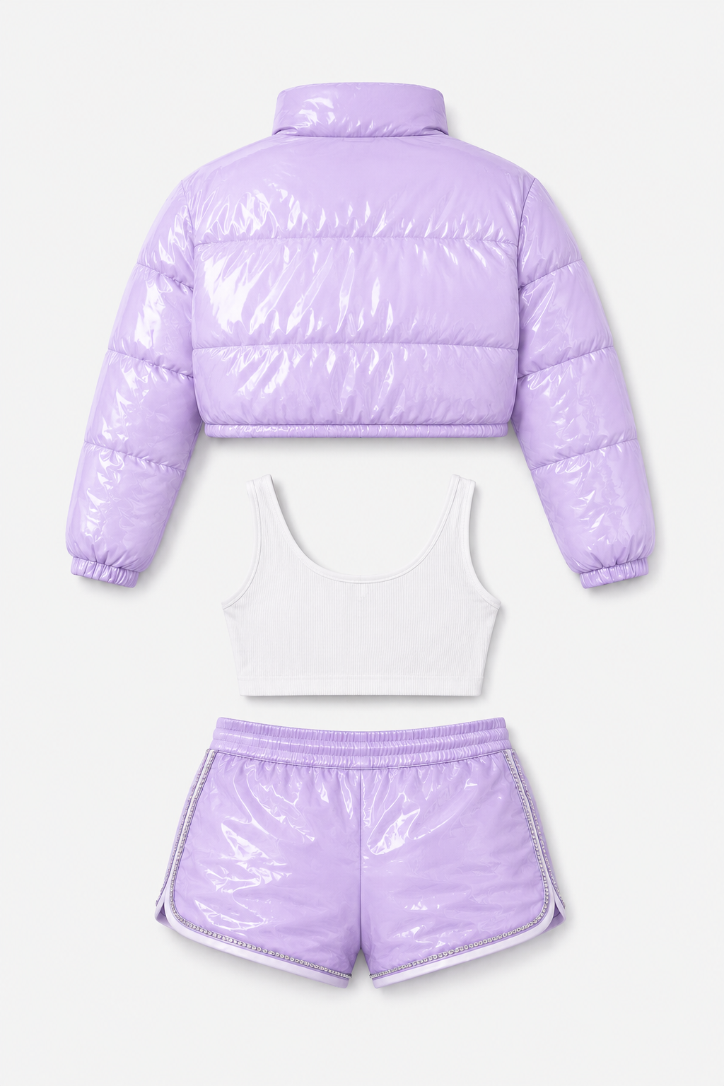 Lavender Haze Patent Puffer 3-Piece Set