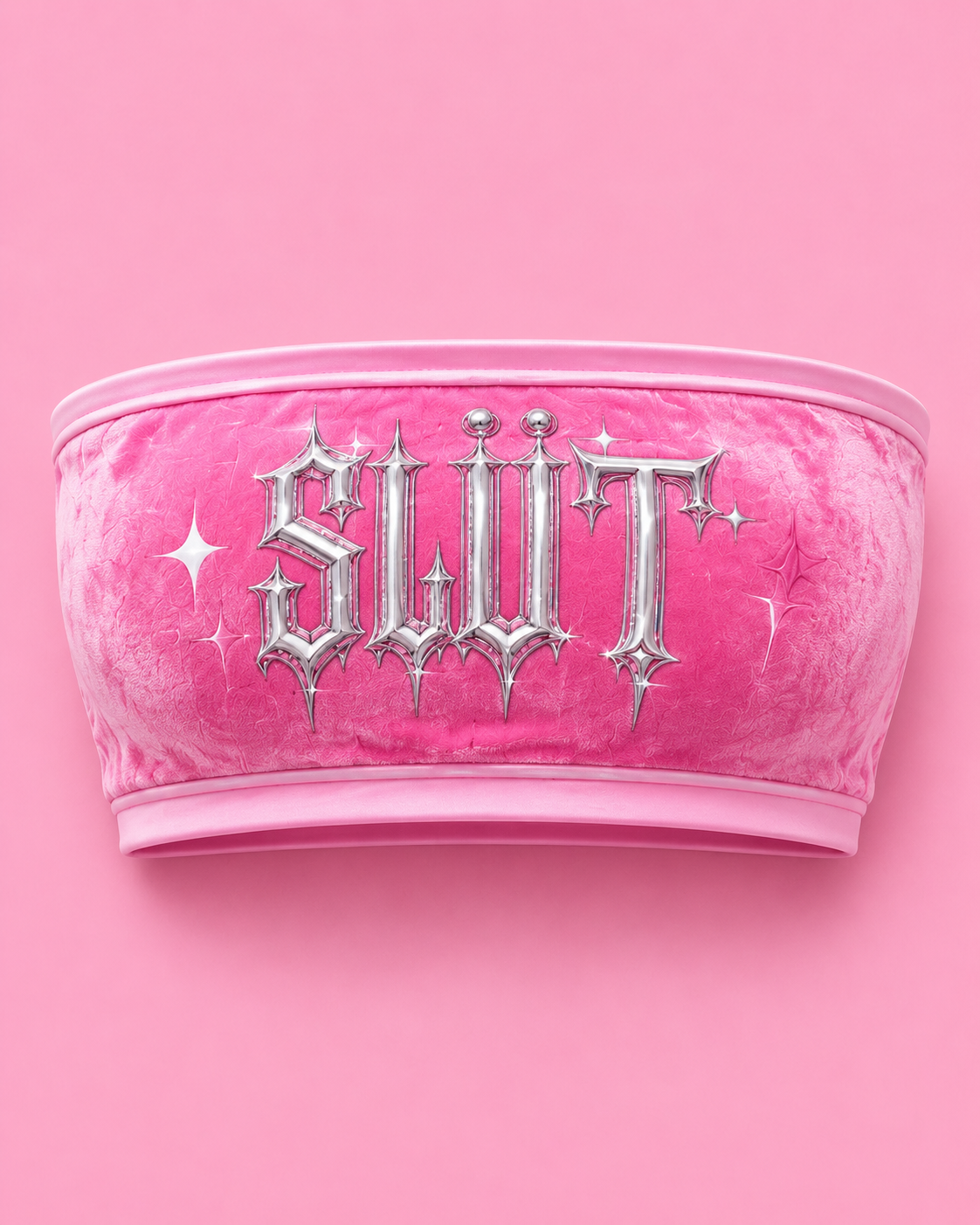 Pink Velour Bandeau, Short & Bucket Hat Trio Packaging