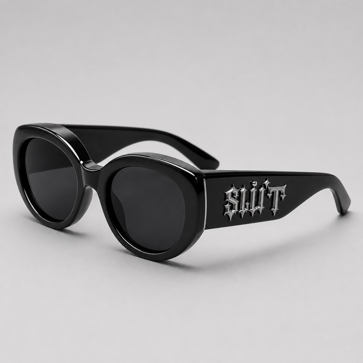 SLÜT Black Oversized Round Sunglasses