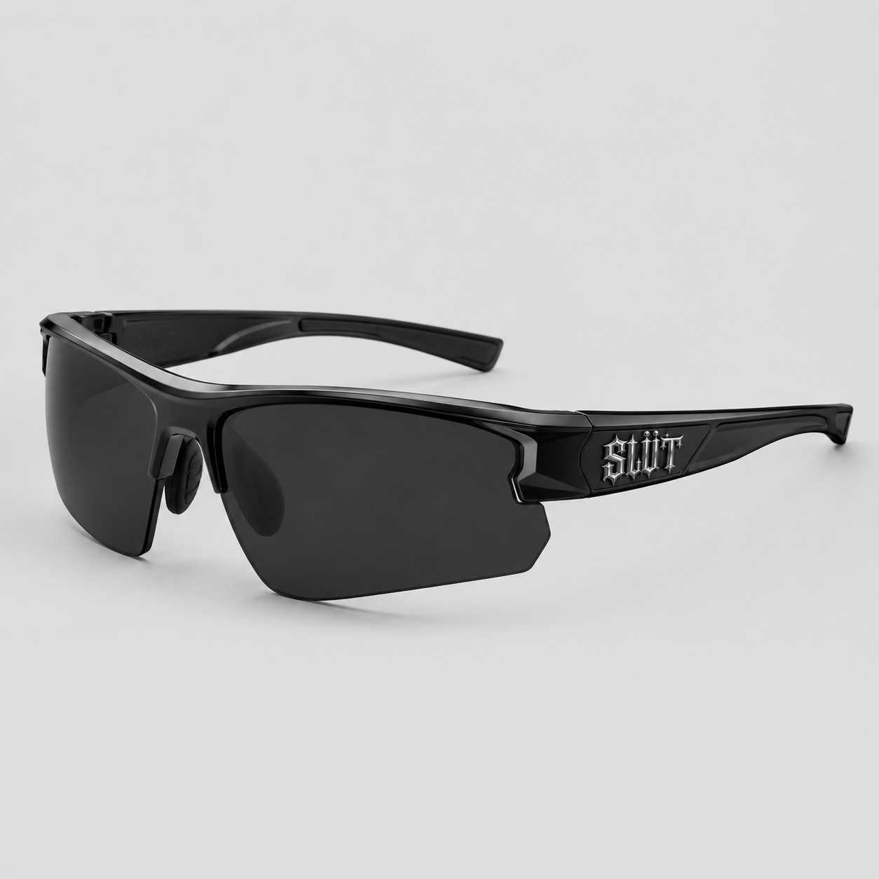 SLÜT Black Sport Half-Rim Sunglasses