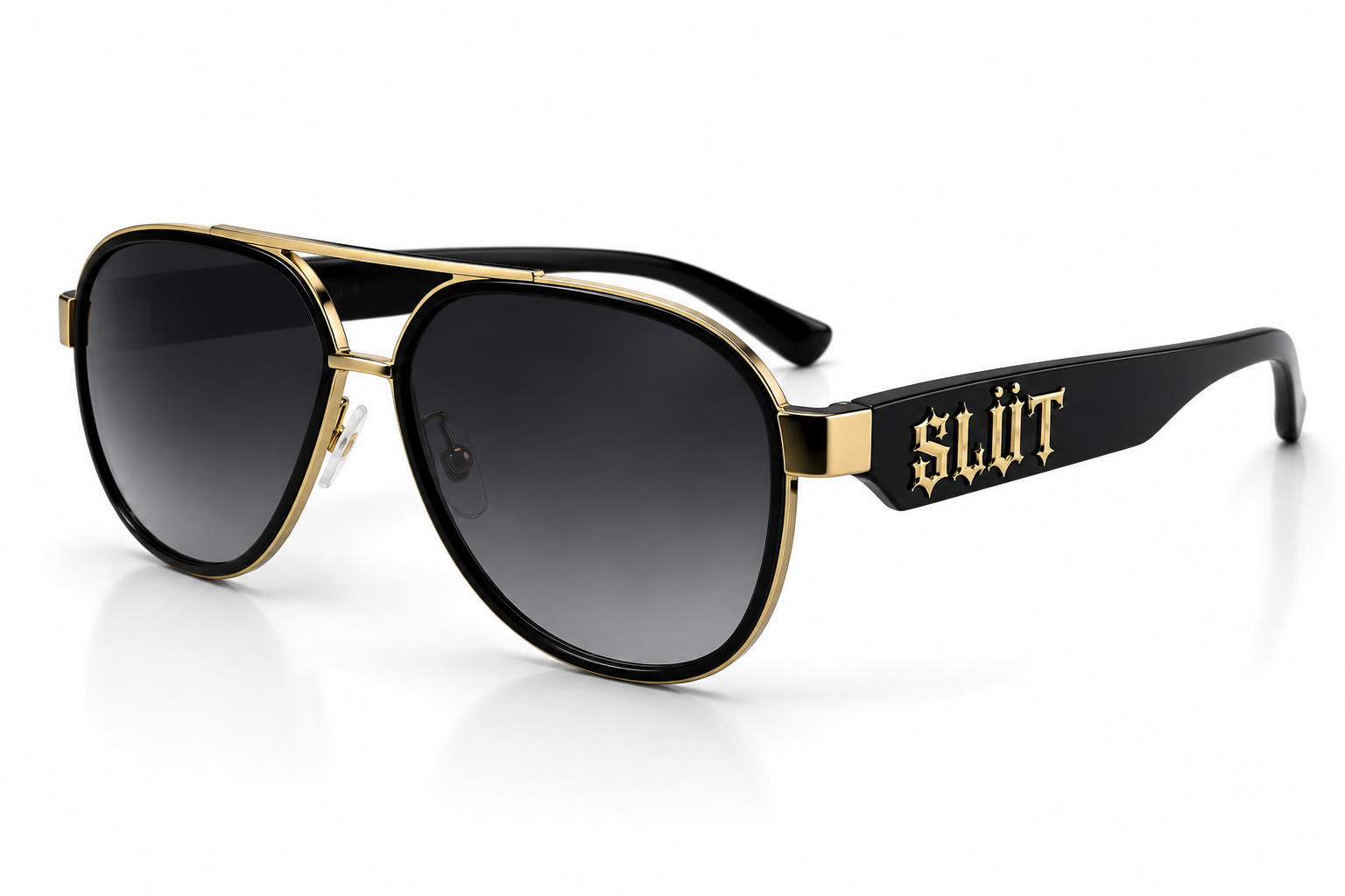 SLÜT Chunky Gold-Trim Aviator Sunglasses alternate view