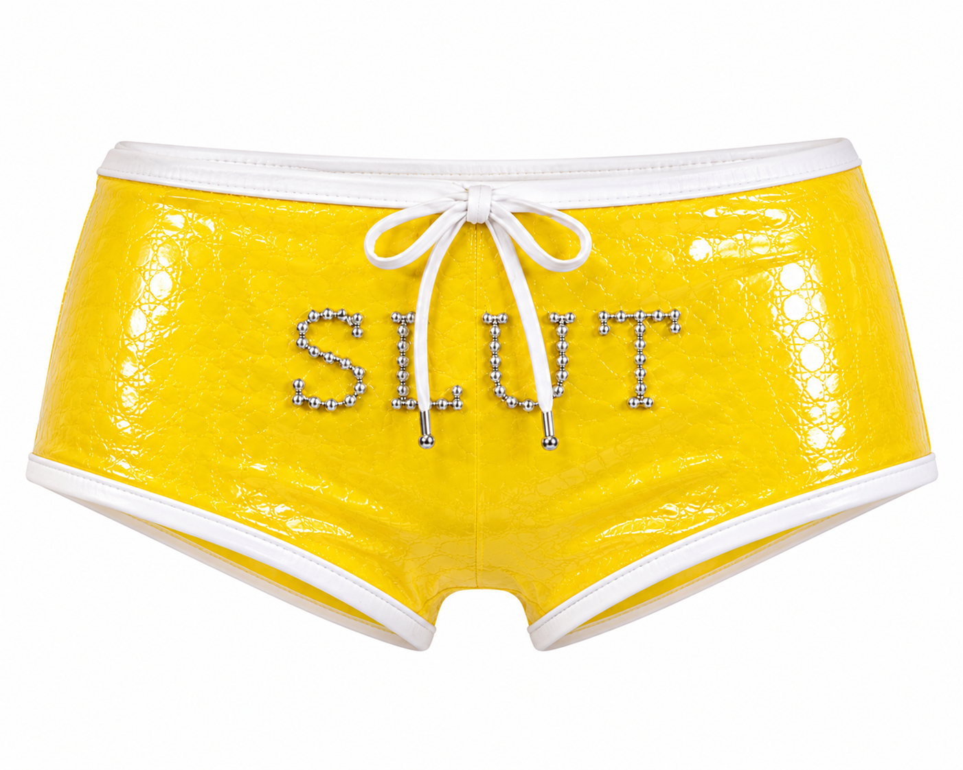 SLÜT Patent Halter Swim Set — Sunshine Yellow Packaging