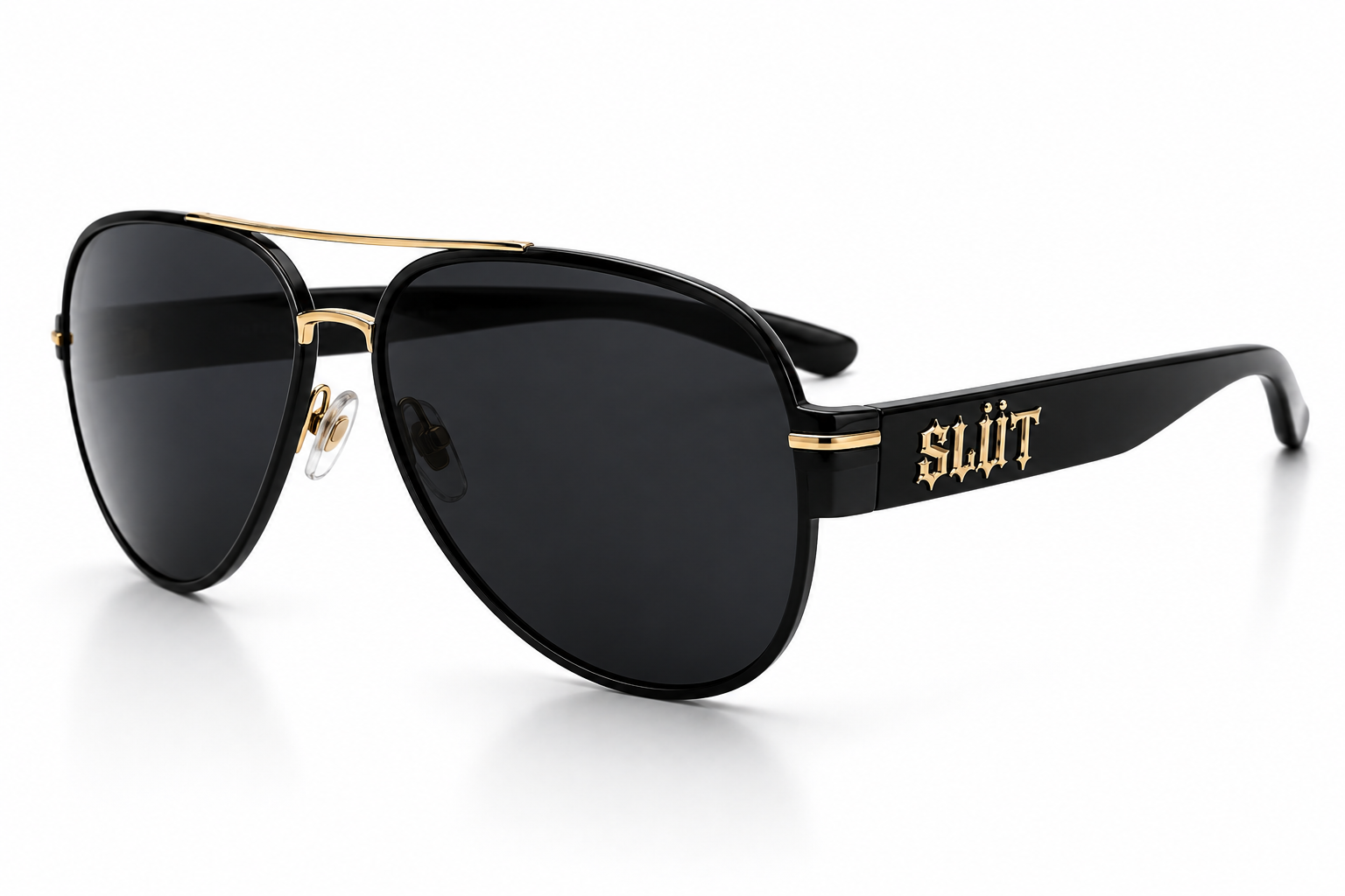 SLÜT Thin-Frame Gold Aviator Sunglasses